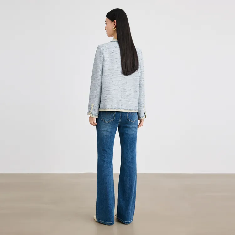 SHUIYUNJIAN Cropped Coat Women's Light Blue-5