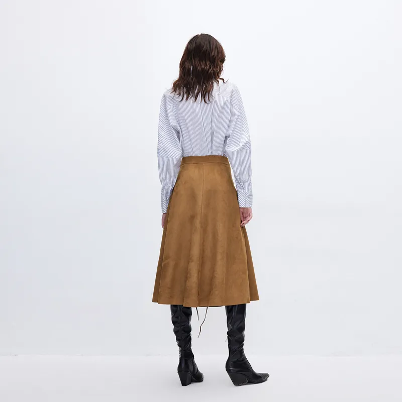 ONLY Denim Long Skirts Women's E13 Tobacco Brown-4