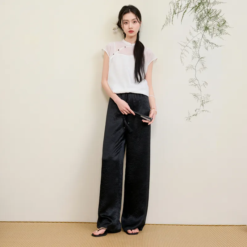 3COLOUR Casual Pants Women's Classic Black-4