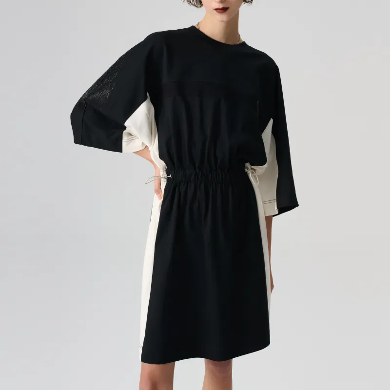 TCH Short Sleeved Dresses Women's Black With White Logo-3