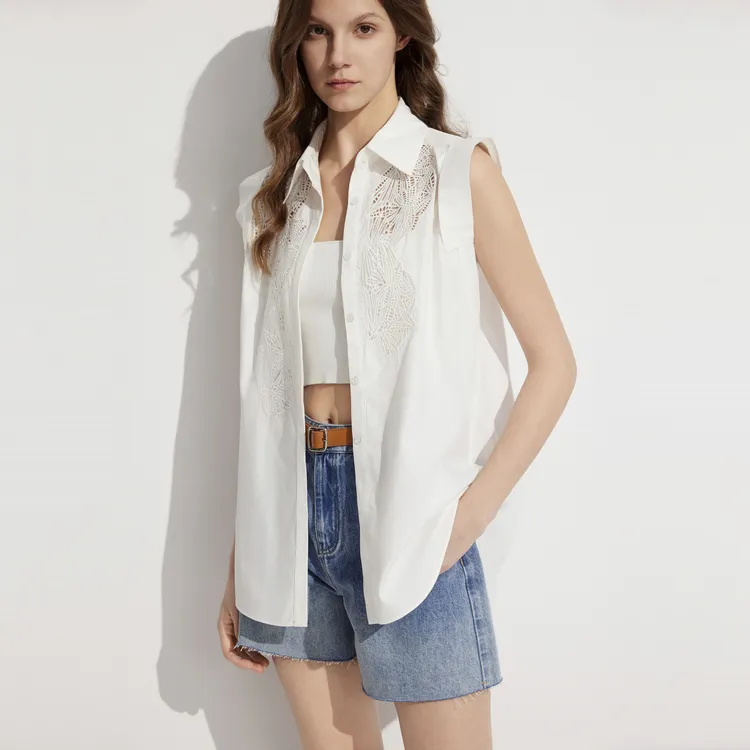 ELLE Shirts Women's White-2