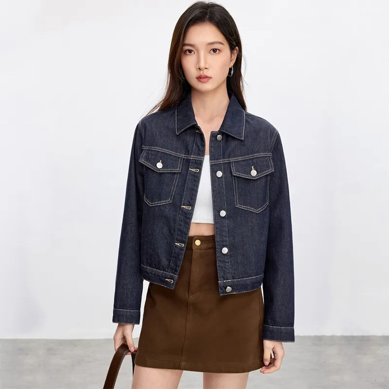SENTUBILA Denim Jacket Women's Azure Blue-4
