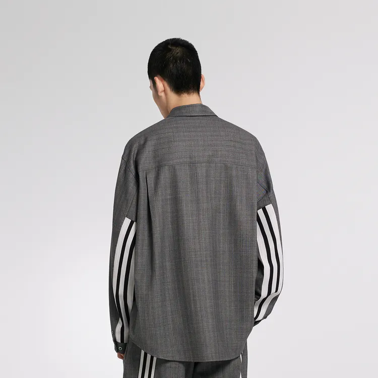 CROQUIS Shirts Unisex 966 Black Gray Stripes/Plaid-3