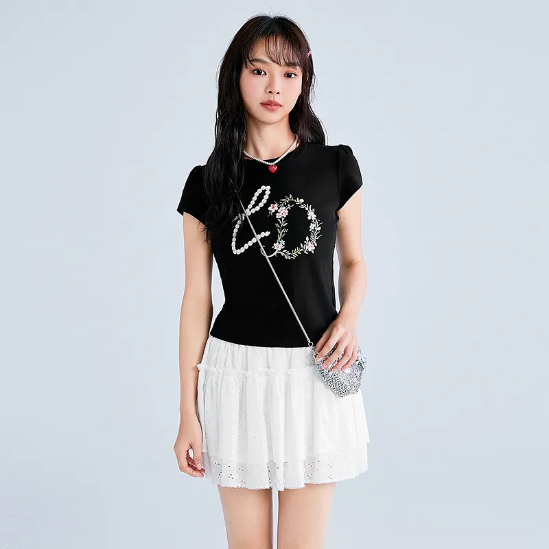 LEDIN T Shirts Women's Black-4