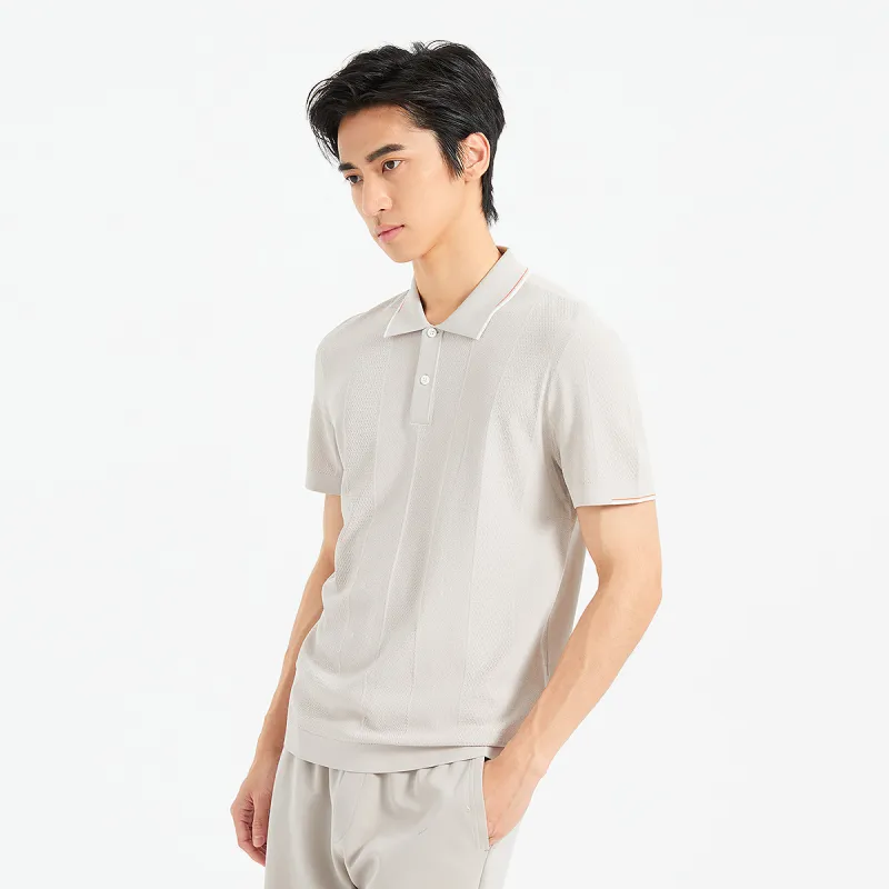 LESS IS MORE Polo Shirt Men's Khaki Gray-2