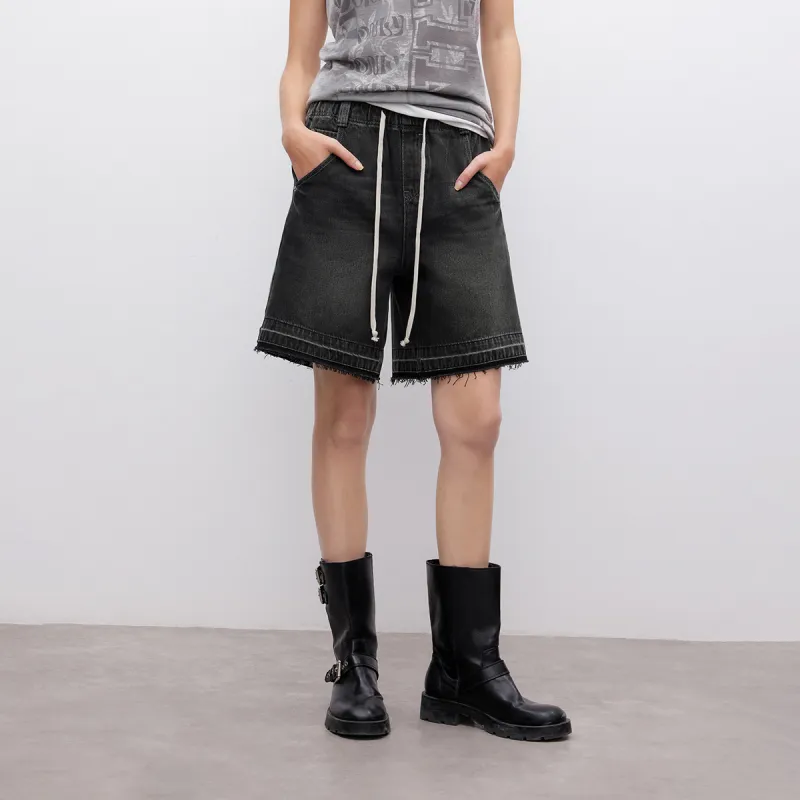 ONLY Denim Shorts Women's J09 Dark Denim Gray-2