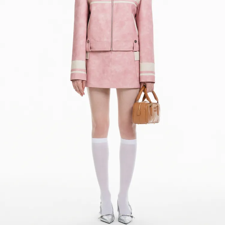 Three Quarters Casual Short Skirts Women's Pink-2