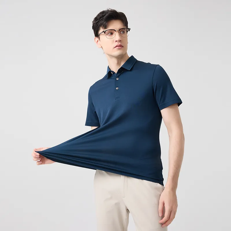 DIDIBOY Polo Shirts Men Dark Blue Green-2