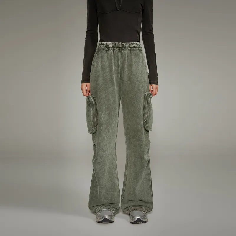NO ONE ELSE Casual Pants Unisex Olive Green-2