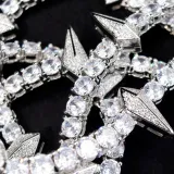 GUDUD Titanium Steel Full Diamond Necklace Unisex Brand New