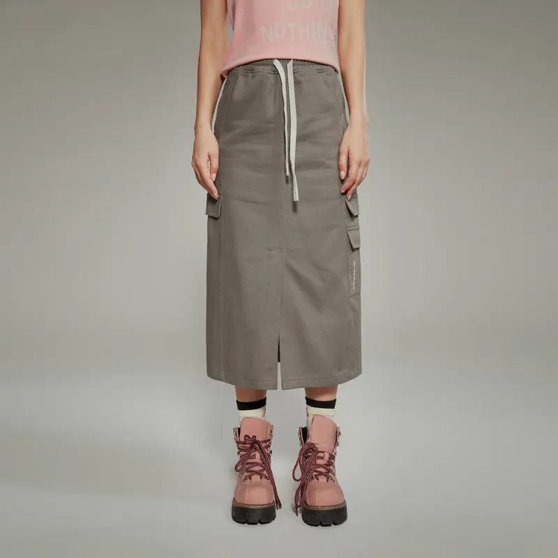 NO ONE ELSE Casual Long Skirts Women's Gray-2