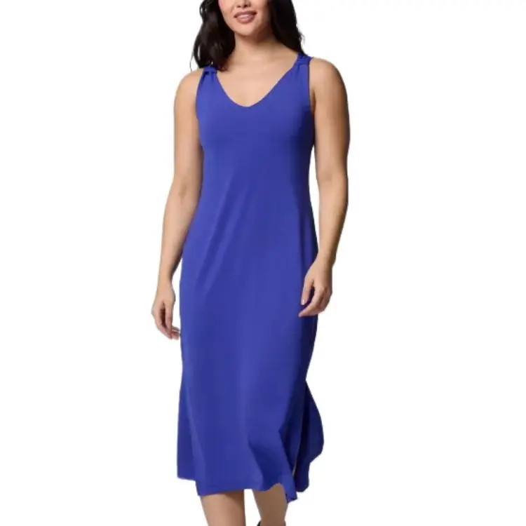 Columbia Chill River Sleeveless Dress Women's Iron Lotus Blue-1