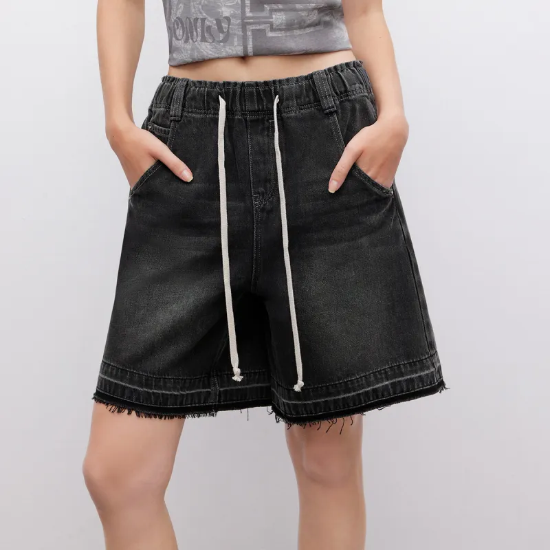 ONLY Denim Shorts Women's J09 Dark Denim Gray-5