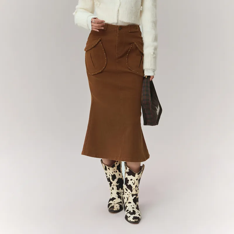 CHUU Casual Short Skirts Women's Coffee-2