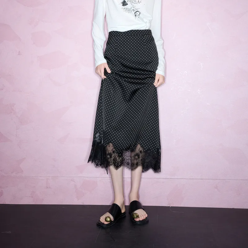 3COLOUR Casual Long Skirt Women's Classic Black-2