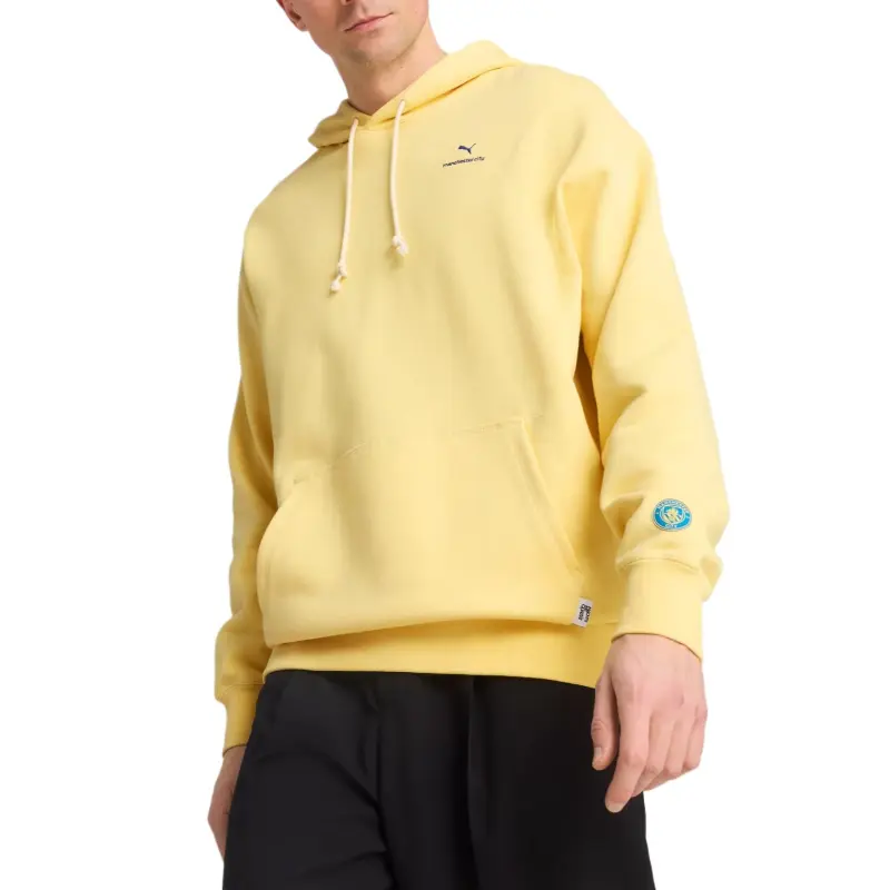 PUMA Manchester CityMMQ Hoodie Sweatshirt Men's Light Lemon-2