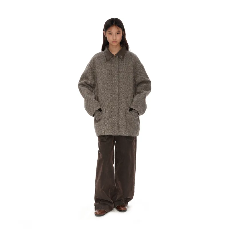 NUTH Puffer Jacket Women's Gray Brown-2