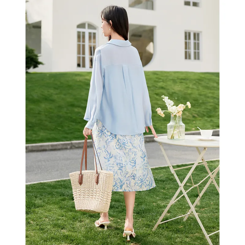Like The Age Of Water Skirt Set Regular Women's Blue-3