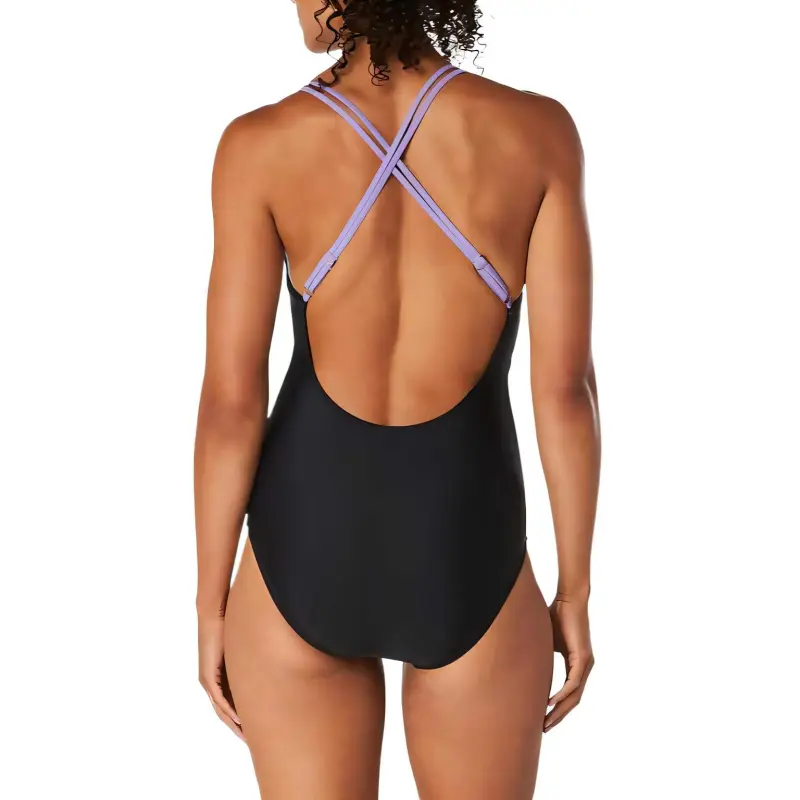 Speedo Adjustable Crossback One Piece One piece Swimsuit Women's Purple-1