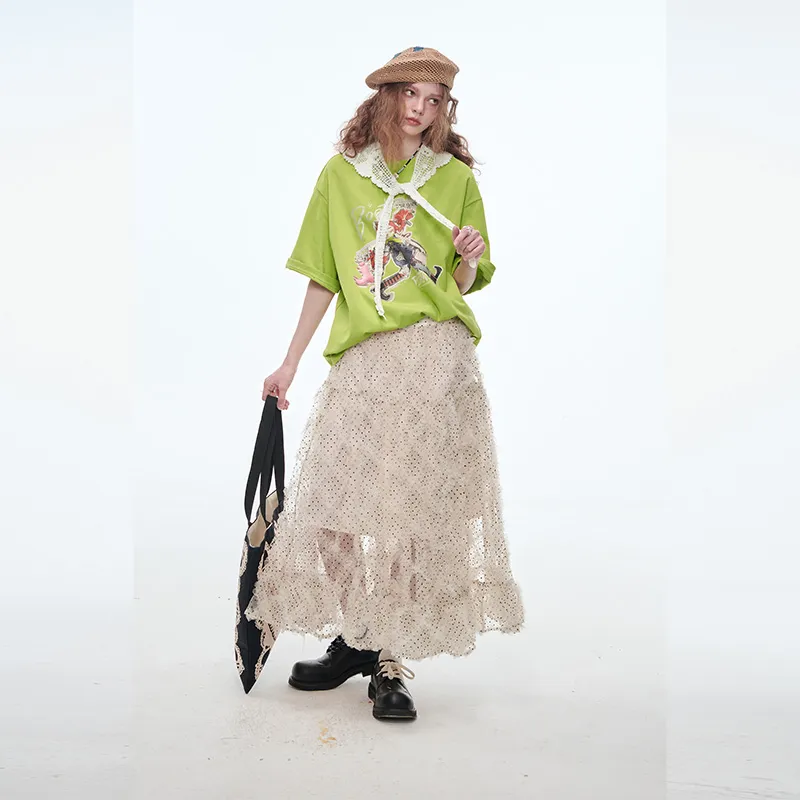 ELF SACK Drop Shoulder Sleeve T Shirt Women's-11