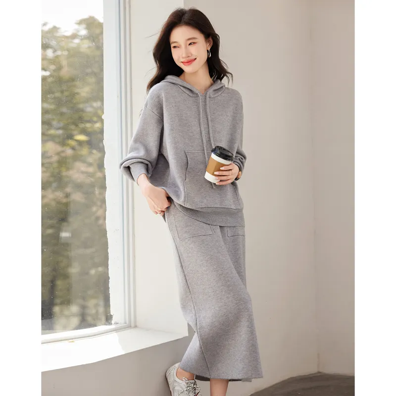 Love Elaine Skirt Set Women's Gray-2