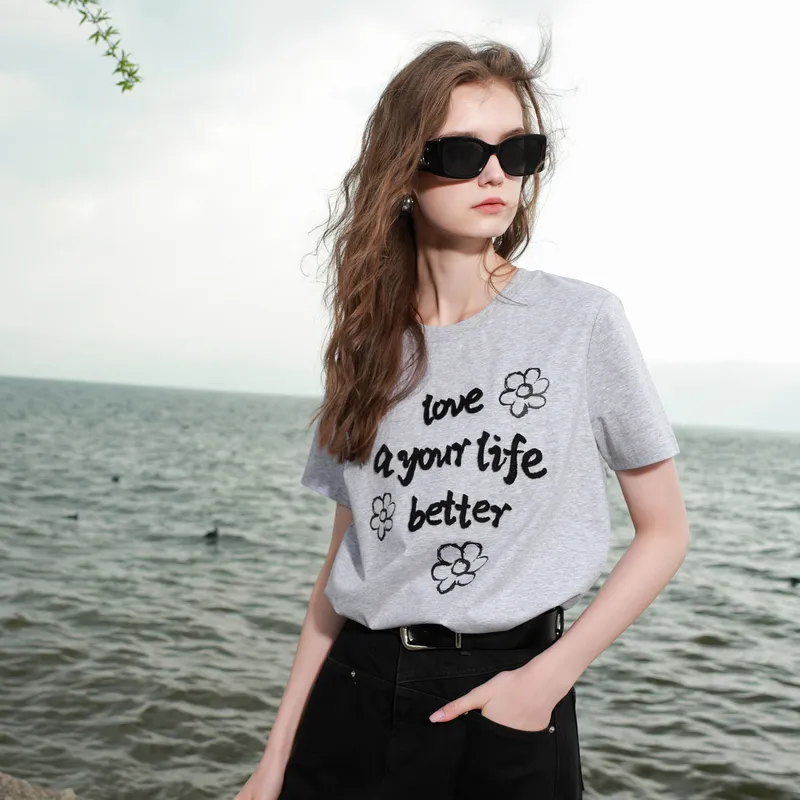 3COLOUR T Shirts Women's Heather Gray-6