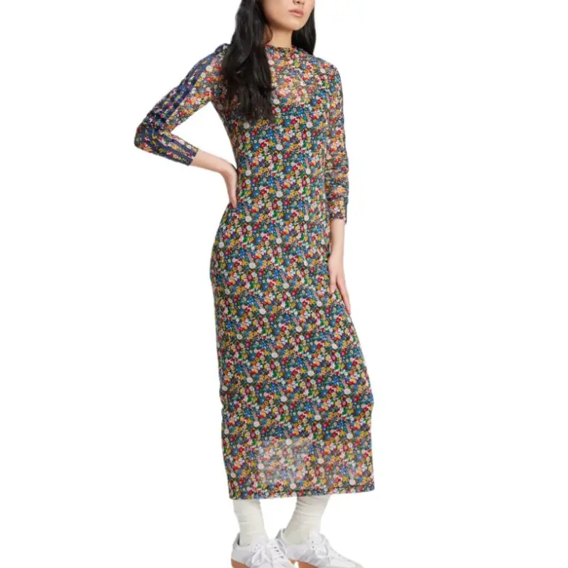 Adidas Women's Liberty London Mesh Maxi Dress Multicolor/Night Indigo-3