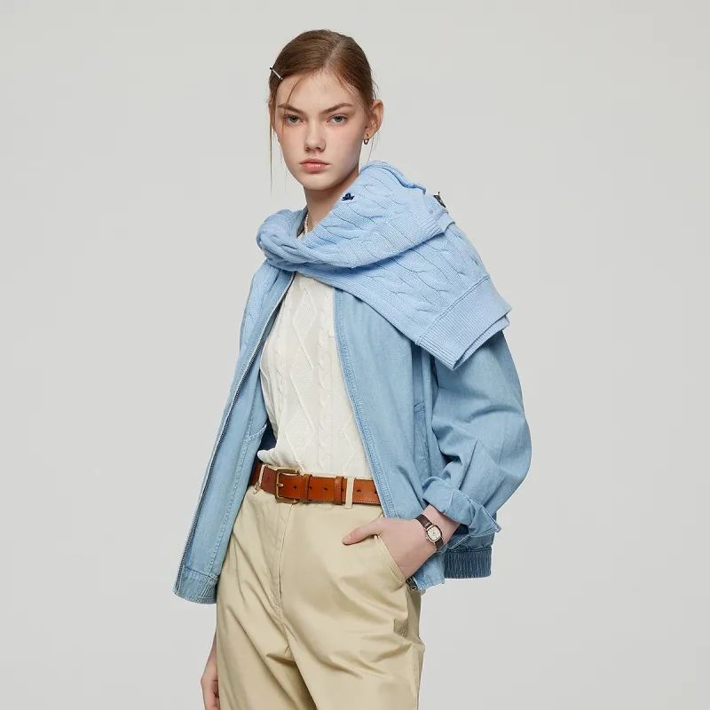 Teenie Weenie Cropped Coat Women's Light Blue-4