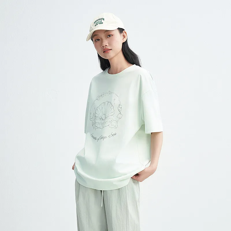 LEDIN T Shirt Women's Clear Sky Green In Stock-5