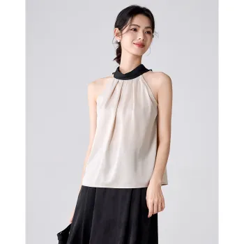 Love Elaine Chiffon Shirt Women's Beige Apricot