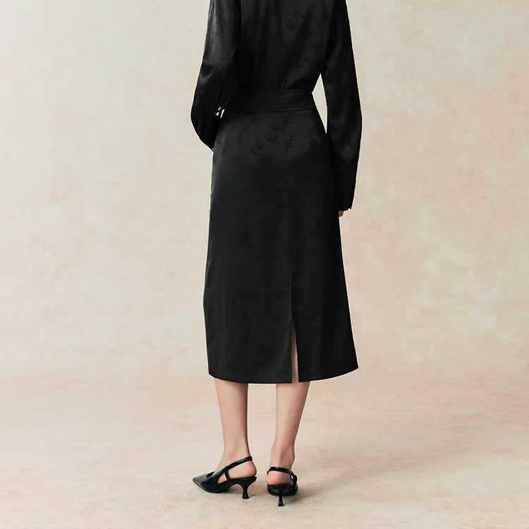 PEACEBIRD Casual Long Skirt Women's Black-2