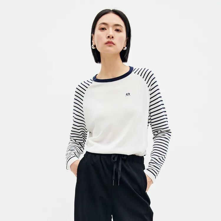 SHUIYUNJIAN Sweater Women's Raw White Strips-2