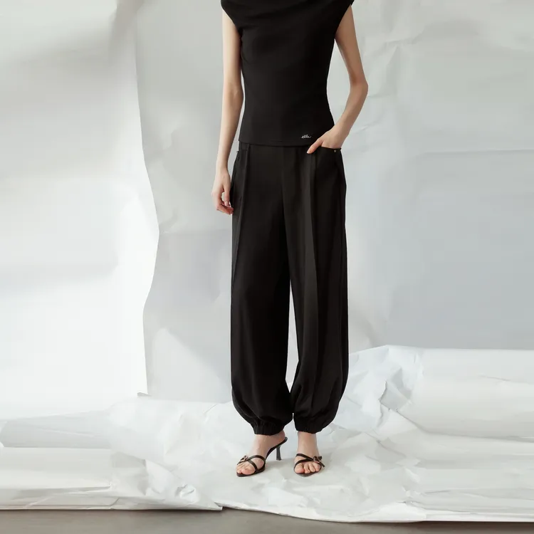 ELLE Casual Pants Women's Black-5