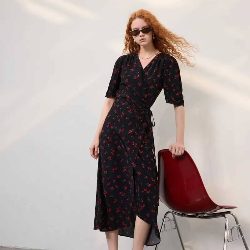 3COLOUR Short Sleeved Dress Women's Raven Floral-6