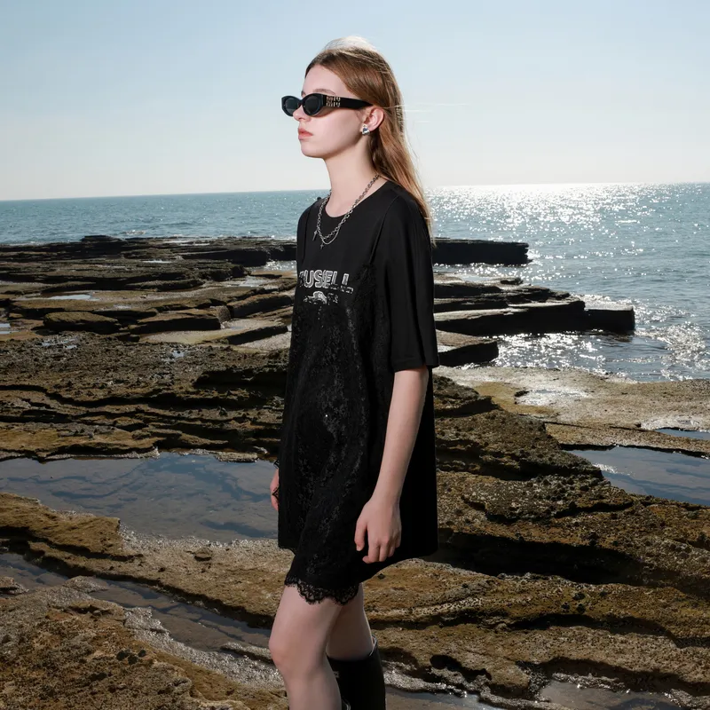 3COLOUR Short Sleeved Dress Women's Classic Black-4