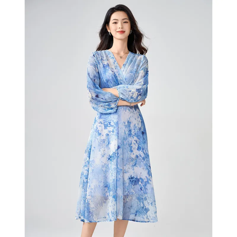 Love Elaine Long Sleeved Dress Women's Morning Dusk Blue-6