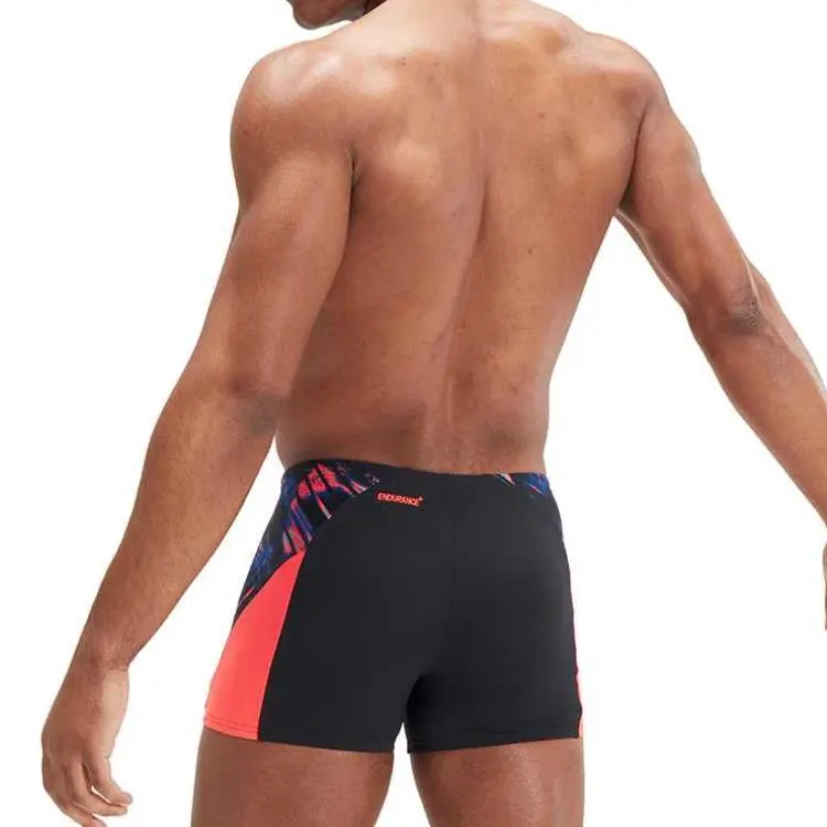 Speedo Swimming Shorts Men's Black Orange-1