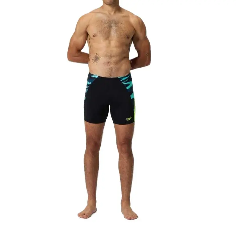 Speedo Endurance+ Max Splice Swimming Shorts Men's Black/Yellow-6