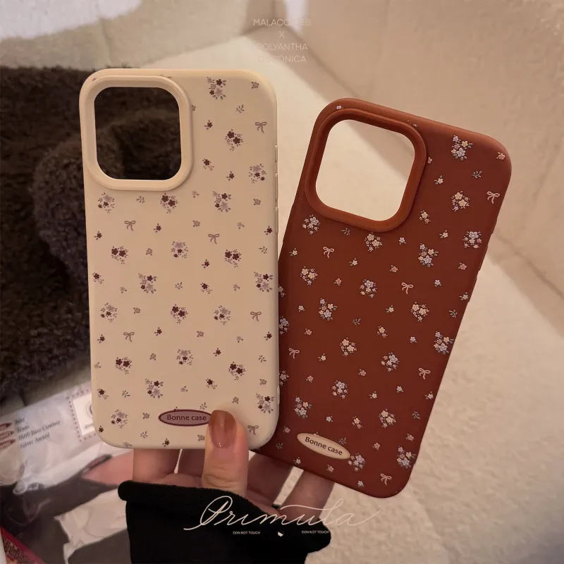 Cuttlefish Grid TPU Material Vintage Small Floral Creative Phone Case Compatible With Apple 16/15/14/13/12/11-3