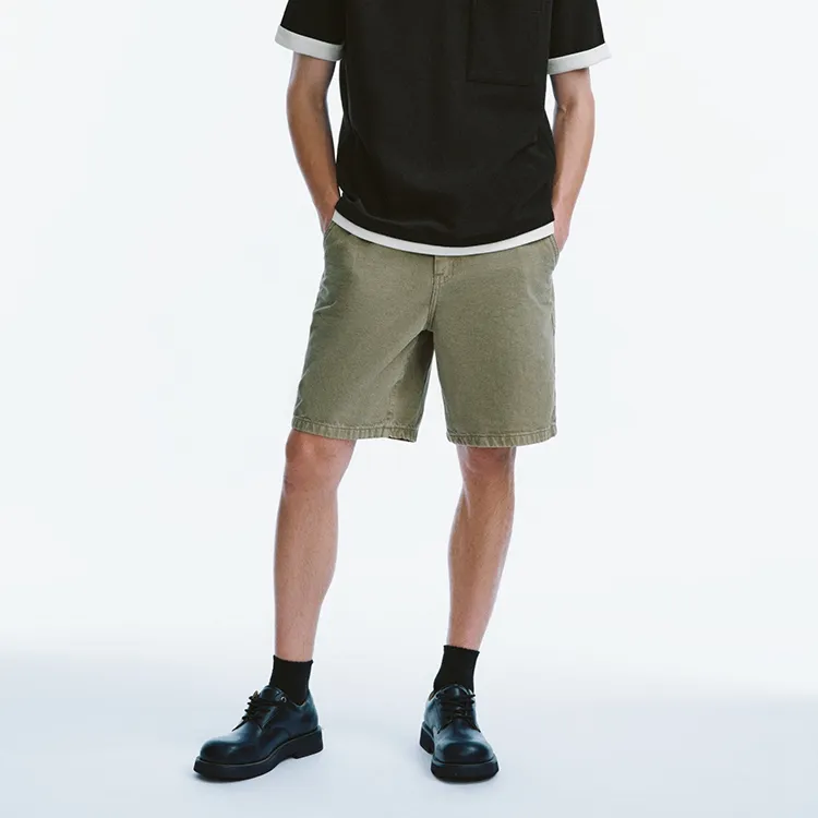 URBAN REVIVO Casual Shorts Men Khaki Gray-2