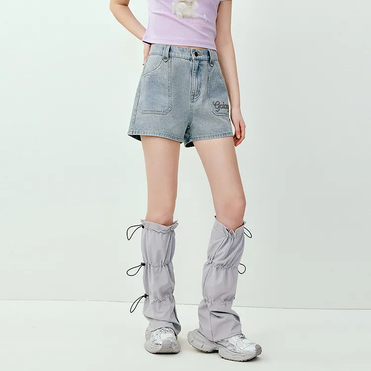 LEDIN Denim Shorts Women's Light Denim Blue-4