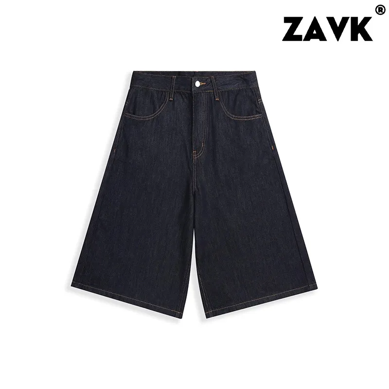ZAVK Denim Shorts Women's Navy Blue[Seven Point]-1