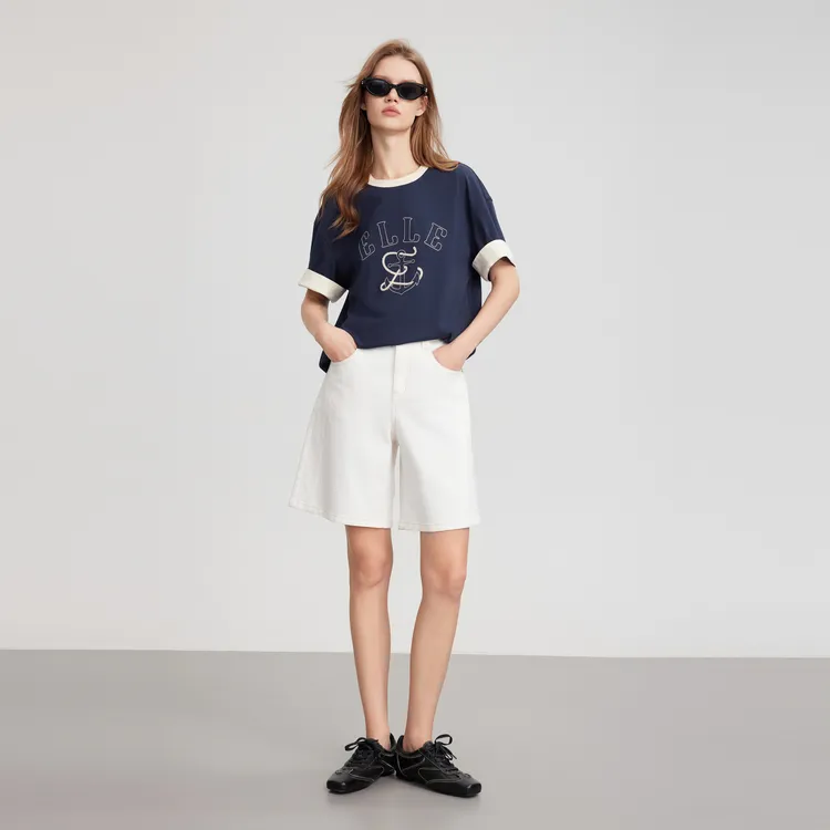ELLE Short Sleeved T Shirts Women's-3