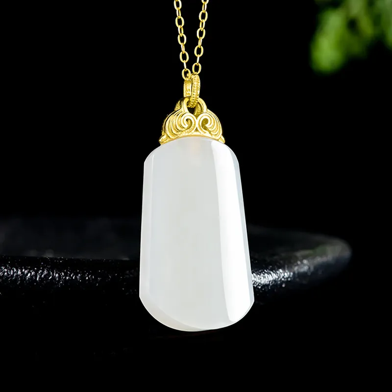 Royal Heaven's Choice Hetian Jade Necklaces White Jade Unisex-3