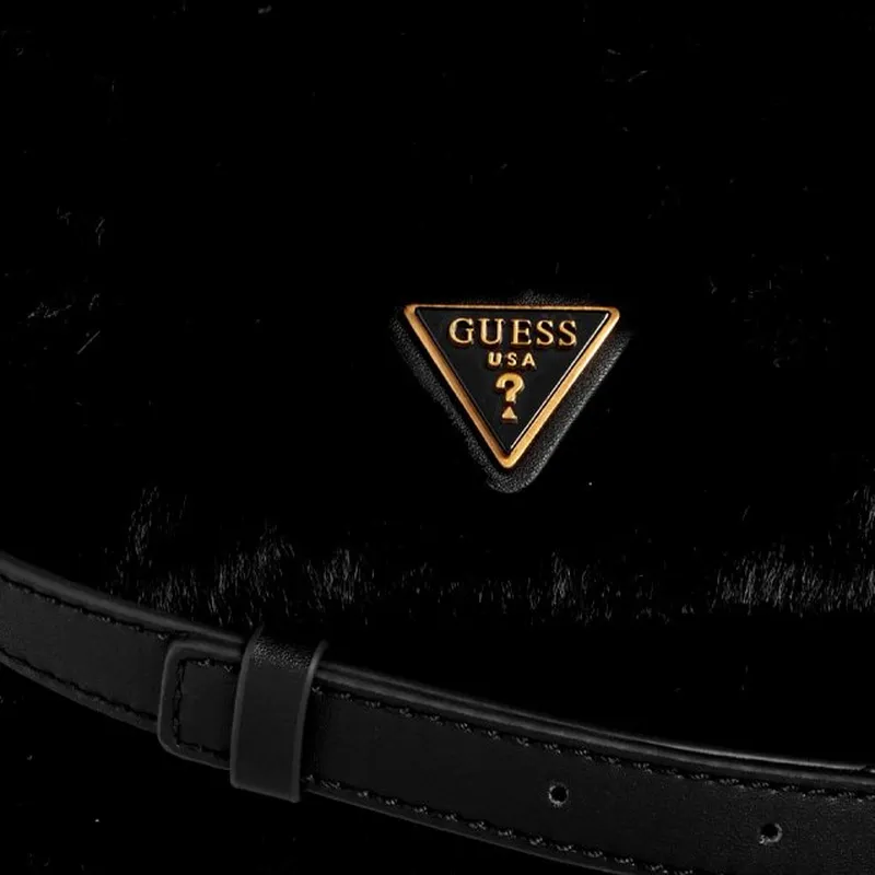 GUESS Artificial Leather Small Square Bag Shoulder Bag Medium Size Women's Black-4