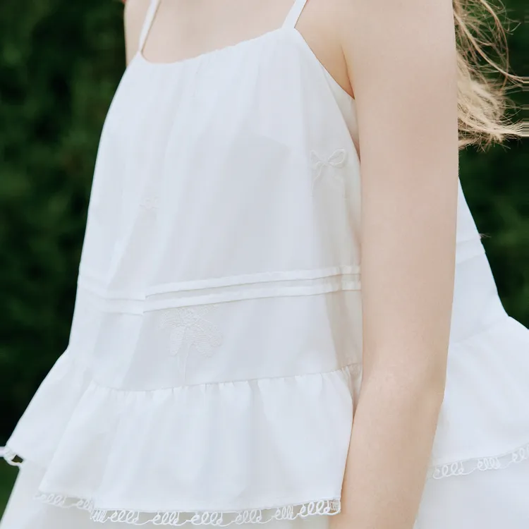 ELLE Slip Dresses Women's White-4