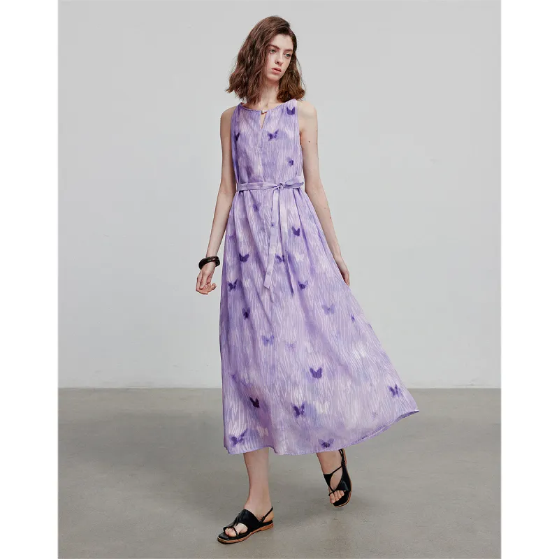 Initial Language Slip Dress Women's Light Purple-2