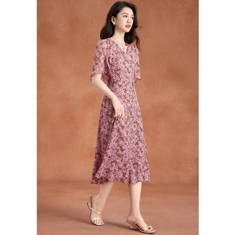Mylan Short Sleeved Dress Cinched Waist Women's-2
