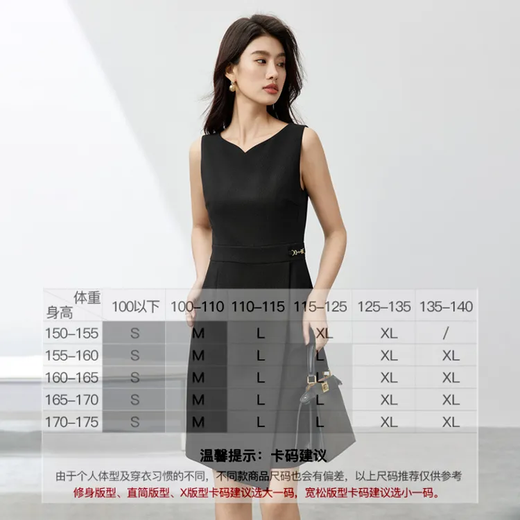 SENTUBILA Sleeveless Dresses Women's Elegant Black-5