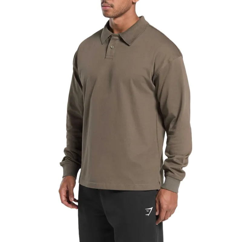 GYMSHARK Polo Shirt Men's Camouflage Brown-2